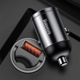 Baseus avtomobilski polnilnik Tiny Star Mini avtopolnilec  30 W  QC 3.0  črn