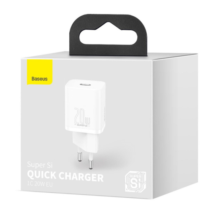 Baseus polnilec Super Si PD 20W 1x Type-C bel