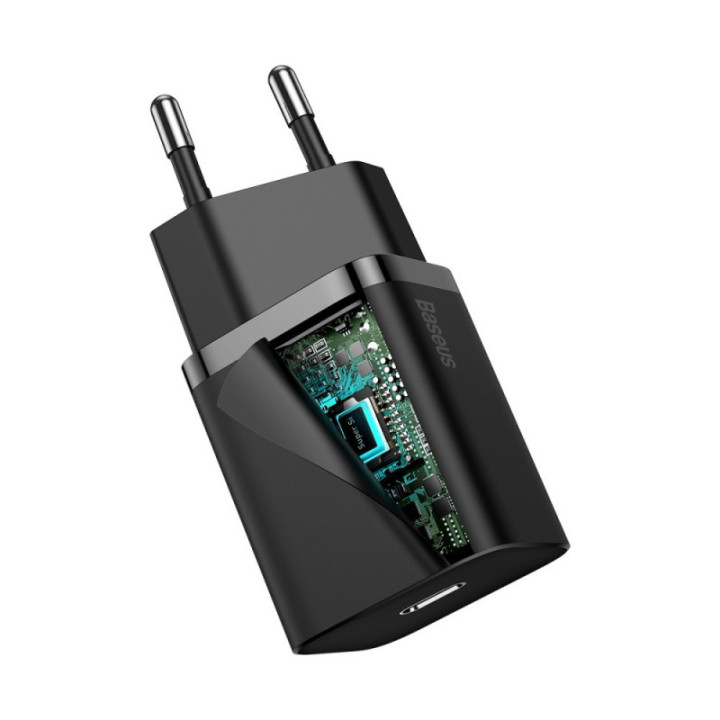 Baseus polnilec Super Si PD 20W 1x Type-C črn