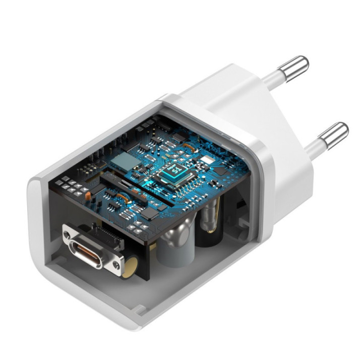 Baseus polnilec Super Si PD 25W 1x Type-C in USB-C kabel bel