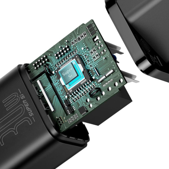 Baseus polnilec Super Si PD 30W 1x Type-C črn