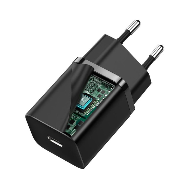 Baseus polnilec Super Si PD 30W 1x Type-C črn