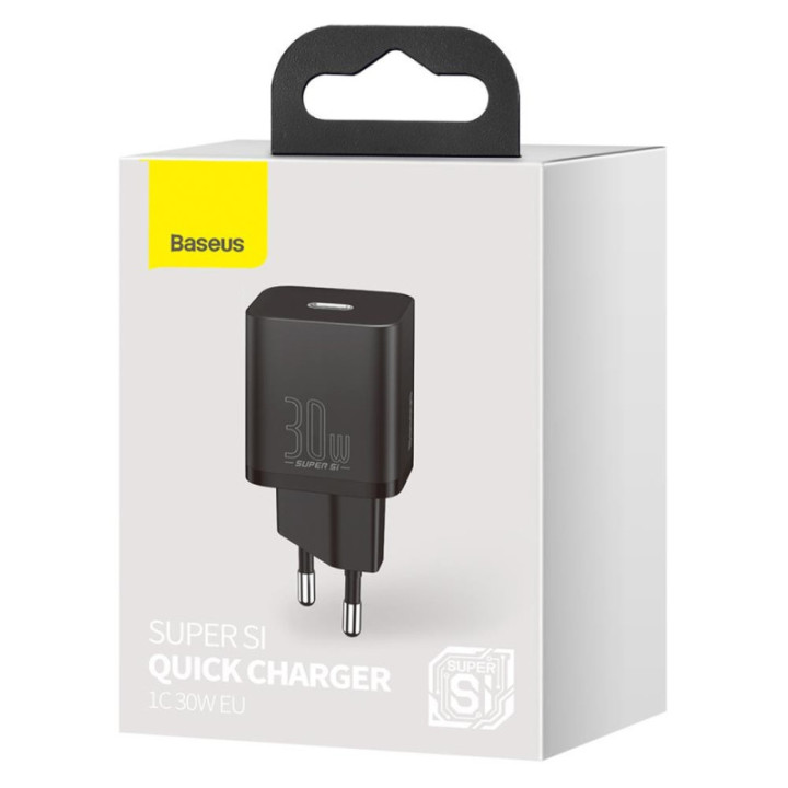 Baseus polnilec Super Si PD 30W 1x Type-C črn