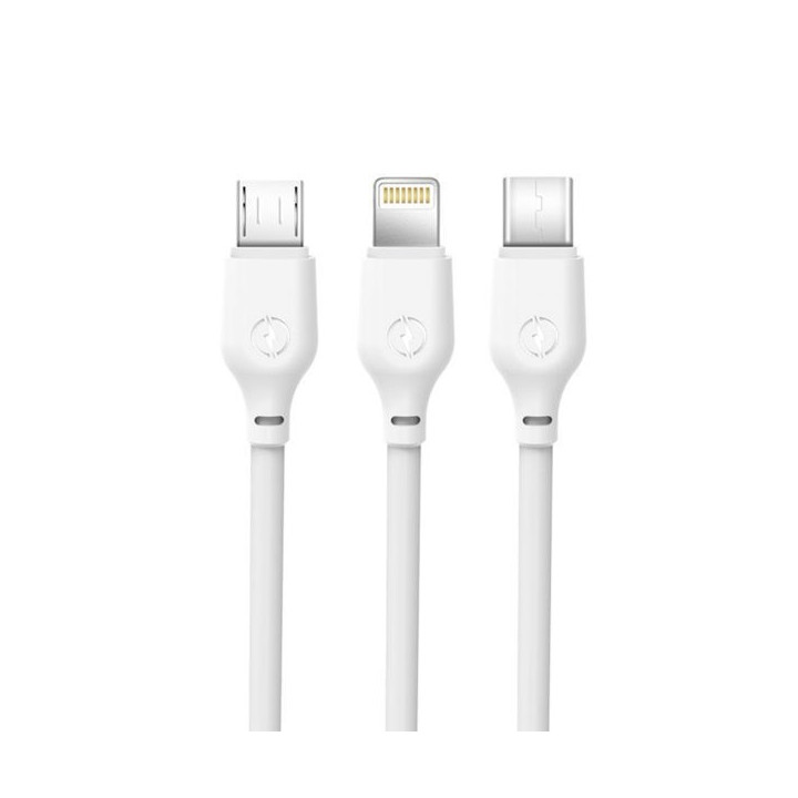 XO kabel 3v1 Lightning + USB-C + microUSB