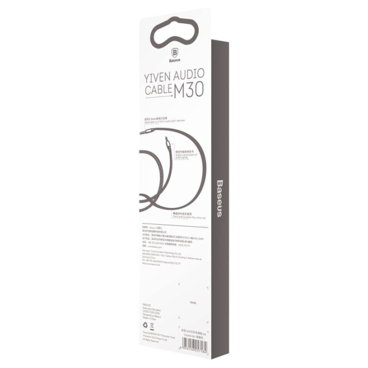Baseus Yiven M30 kabel 3 5 mm (AUX) na 3 5 mm (AUX) 1m črn