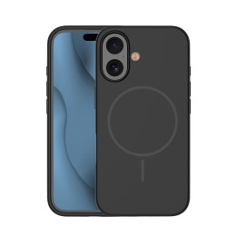 Silikonski Mag ovitek za iPhone 16 v črni barvi