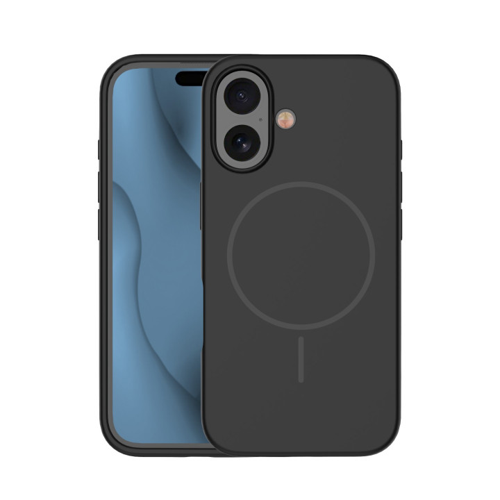 Silikonski Mag ovitek za iPhone 16 v črni barvi