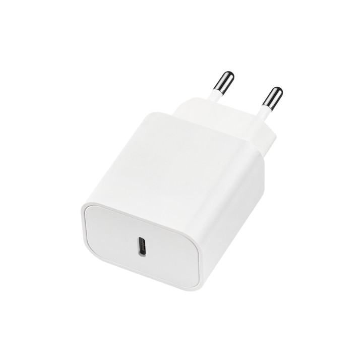 Polnilnik Maxlife MXTC-06 PD QC z 1 priključkom USB-C, 20 W, bel