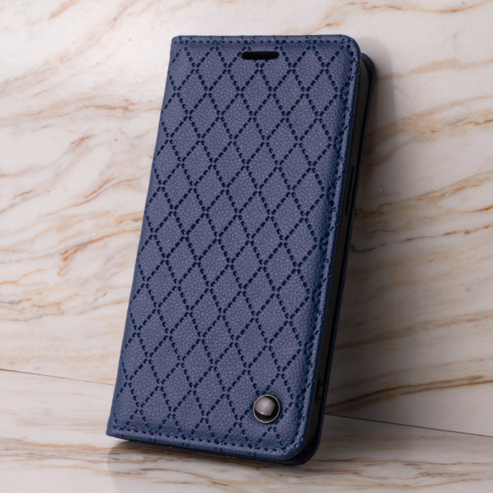 Smart Caro modra preklopna torbica za Samsung Galaxy S25 FE