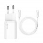 Baseus polnilec Super Si PD 25W 1x Type-C in USB-C kabel bel
